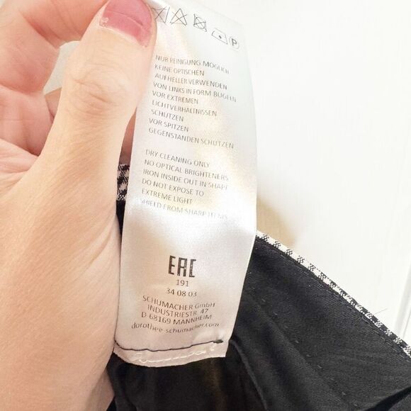 DOROTHEE SCHUMACHER Straight Leg Black/White Houndstooth Trouser Pant Women’s 2 - Picture 6 of 6